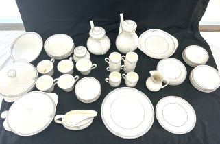 Selection of Royal Doulton Andante part dinner/tea service to include tea pots, gravy jug, bowls etc