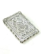 Victorian hallmarked silver card case by George Unite, hallmarks for Birmingham 1873