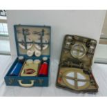 2 Vintage picnic sets includes Brexton picnic box and a concept picnic set