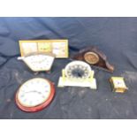 Selection of vintage and later clocks, untested