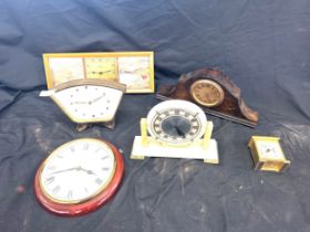 Selection of vintage and later clocks, untested