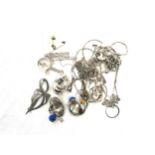 Selection ladies silver jewellery to include necklaces etc, approximate total weight 100g