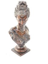 19th century Victorian bronze bust of a lady, height 22.5cm, fine Patina