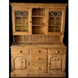 Vintage pine dresser, comprising of 5 drawers, 4 doors, Height 79 inches, Width 63 inches, Depth