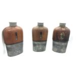 Three vintage drinking flasks possibly from the SS Jaguar Saloon around 1936- measures approx 7.5