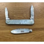 Silver mother of pearl fruit knife one other