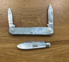 Silver mother of pearl fruit knife one other