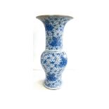 Impressive hand painted antique chinese blue and white vase height 47cm