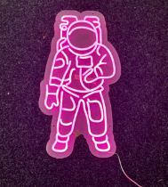 Neon beach light up "astronaut" pink neon light, complete working order measures approximately 22