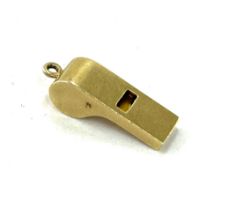 Vintage hallmarked 14ct gold whistle charm