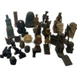 Selection of Egyptian ornaments to include heads, sphinx etc