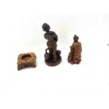 2 Vintage resin oriental figures tallest mesures approximately 15.5 inches tall