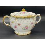 Royal Crown Derby Royal Antoinette lidded sugar bowl, good overall condition