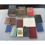 Selection of vintage books to include a Holy Bible, songs of praise etc