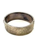 Heavy Sterling silver modernist bangle, Birmingham 1972, approximate weight 58g