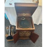 Vintage Gramophone and a selection of 78's