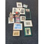 Selection of vintage framed prints to include hunting scenes etc largest measures approx 26 inches