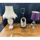 Selection of 3 vintage and later lamps, untested