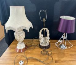 Selection of 3 vintage and later lamps, untested