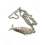 .925 articulated lucky fish pendant necklace (31g)