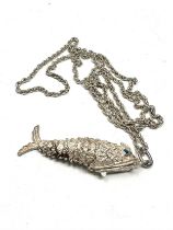 .925 articulated lucky fish pendant necklace (31g)