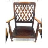 Antique nursing chair measures approximately 26.5 inches tall 15 inches depth 21 inches wide