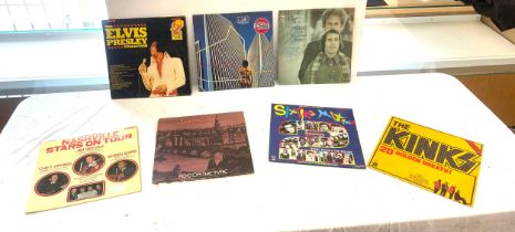 Selection of assorted records includes sixties mix two, the kinks 20 golden greatest, the elvis