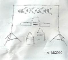 Three Boxed Emart back drop stands, EM-BS2030