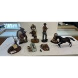 Selection of Red Indian and cow boy figures