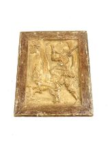 Hunting scene chalk plaque measures approximately 11 inches by 9 inches