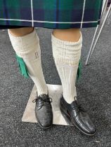 Scottish Prince Charlie Highland dress comprising, shoes, socks, kilt, sporron, shirt, tie and