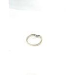 9ct Gold diamond wishbone ring, 2 grams