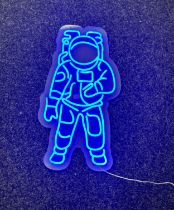 Neon beach light up "astronaut" blue neon light, complete working order measures approximately 22