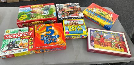 Selection of assorted games includes monopoly, 5 second rule, hotel tycoon etc