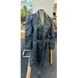 WW2 era mens military heavy leather mens officers jacket, size 52