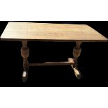 Oak Refectory table, approximate measurements: Height 29 inches, Length 57 inches, Width 30 inches
