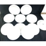 Selection of 11 white Denby dinner plates measures approx 29 cm in diameter