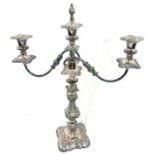 Silver plated candelabra, approximate measurements 21 inches tall 16 inches wide