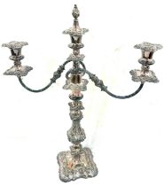 Silver plated candelabra, approximate measurements 21 inches tall 16 inches wide