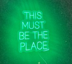 Neon beach light up "this must be the place" green neon light, complete working order measures