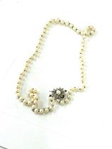 Vintage pearl necklace with 18ct gold clasp, clasp marked 750, approximate length 53cm