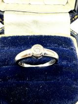 9ct White Gold Diamond Solitaire Ring (2.5g)