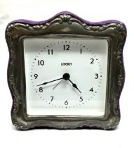 Silver framed Liberty bedside clock