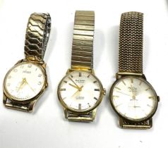 3 Vintage Gents wristwatches the watches are ticking inc mudu / accurist etc