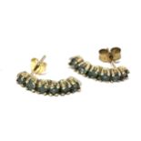 9ct Gold Drop Green Gemstone Earrings (1.8g)