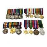 4x Mounted Miniature Medal Group Inc WW2 Malaya, Officers Territorial, 8th Army
