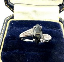 9ct White Gold Sapphire & Diamond Dress Ring (2.6g)