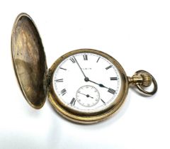 Antique gold plated Elgin full hunter pocket watch the watch is ticking