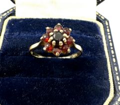 9ct Gold Garnet Cluster Ring (1.6g)