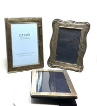 3 x .925 sterling silver photograph frames